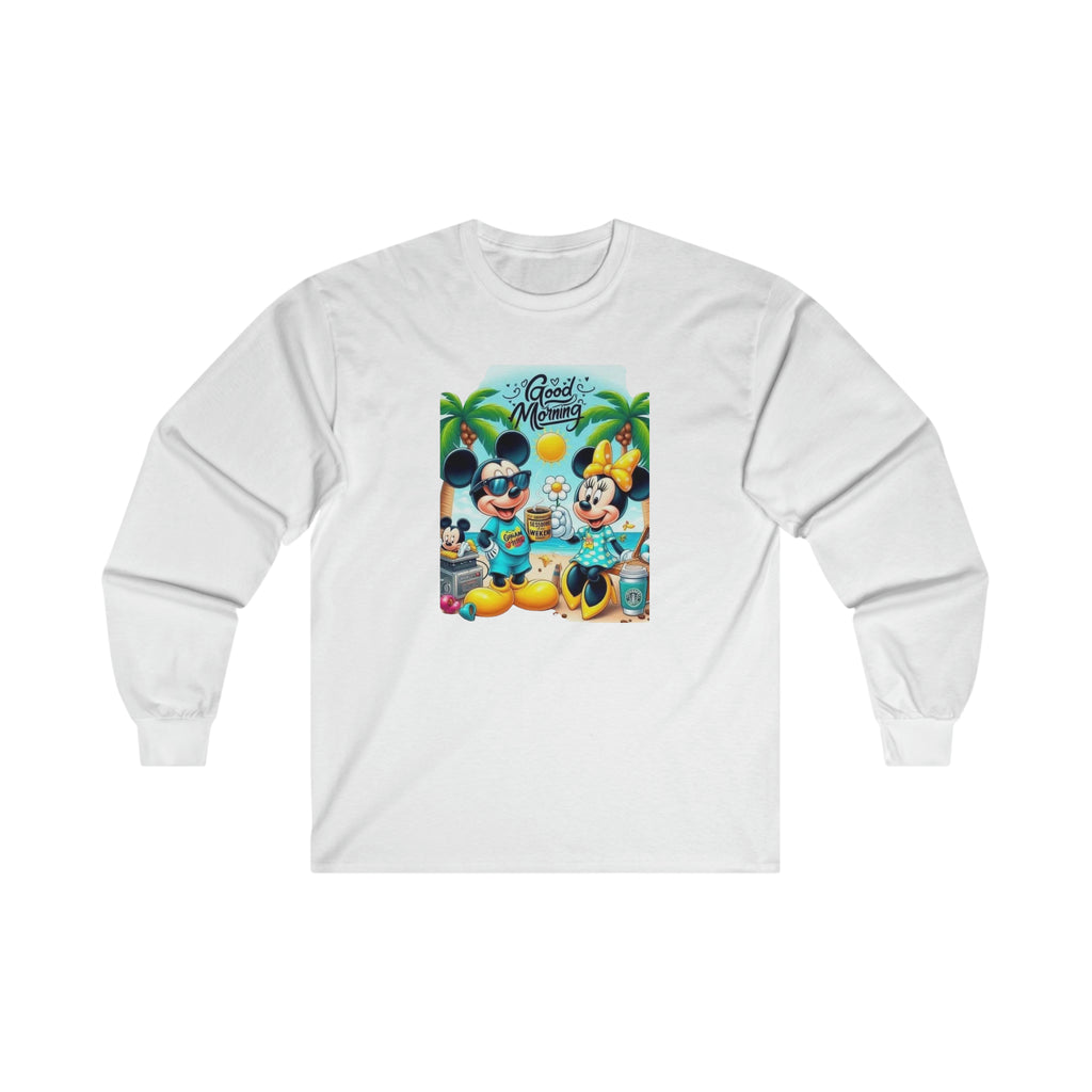Good Morning Mickie and Minnie Unisex Ultra Cotton Long Sleeve Tee