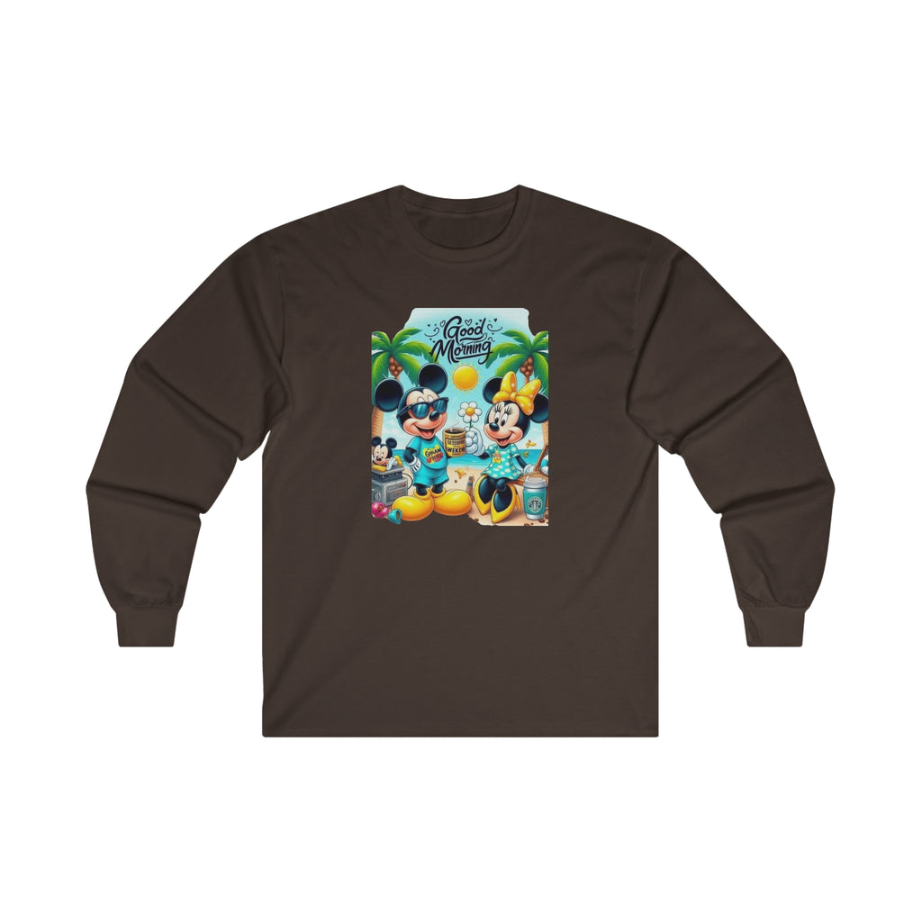 Good Morning Mickie and Minnie Unisex Ultra Cotton Long Sleeve Tee