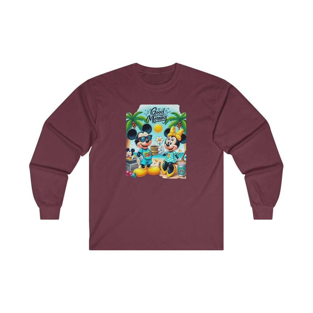 Good Morning Mickie and Minnie Unisex Ultra Cotton Long Sleeve Tee