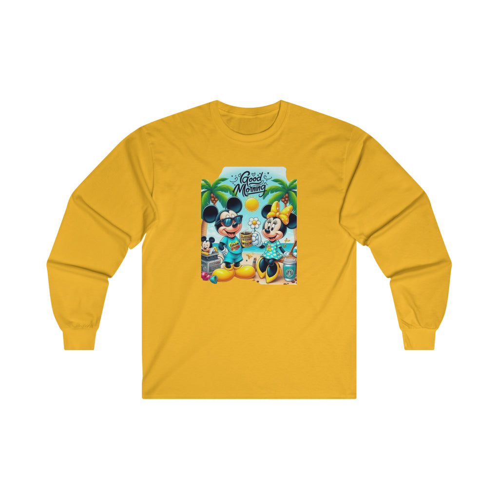 Good Morning Mickie and Minnie Unisex Ultra Cotton Long Sleeve Tee