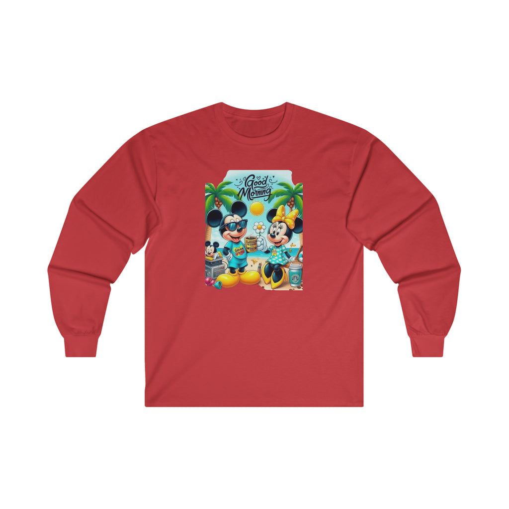 Good Morning Mickie and Minnie Unisex Ultra Cotton Long Sleeve Tee
