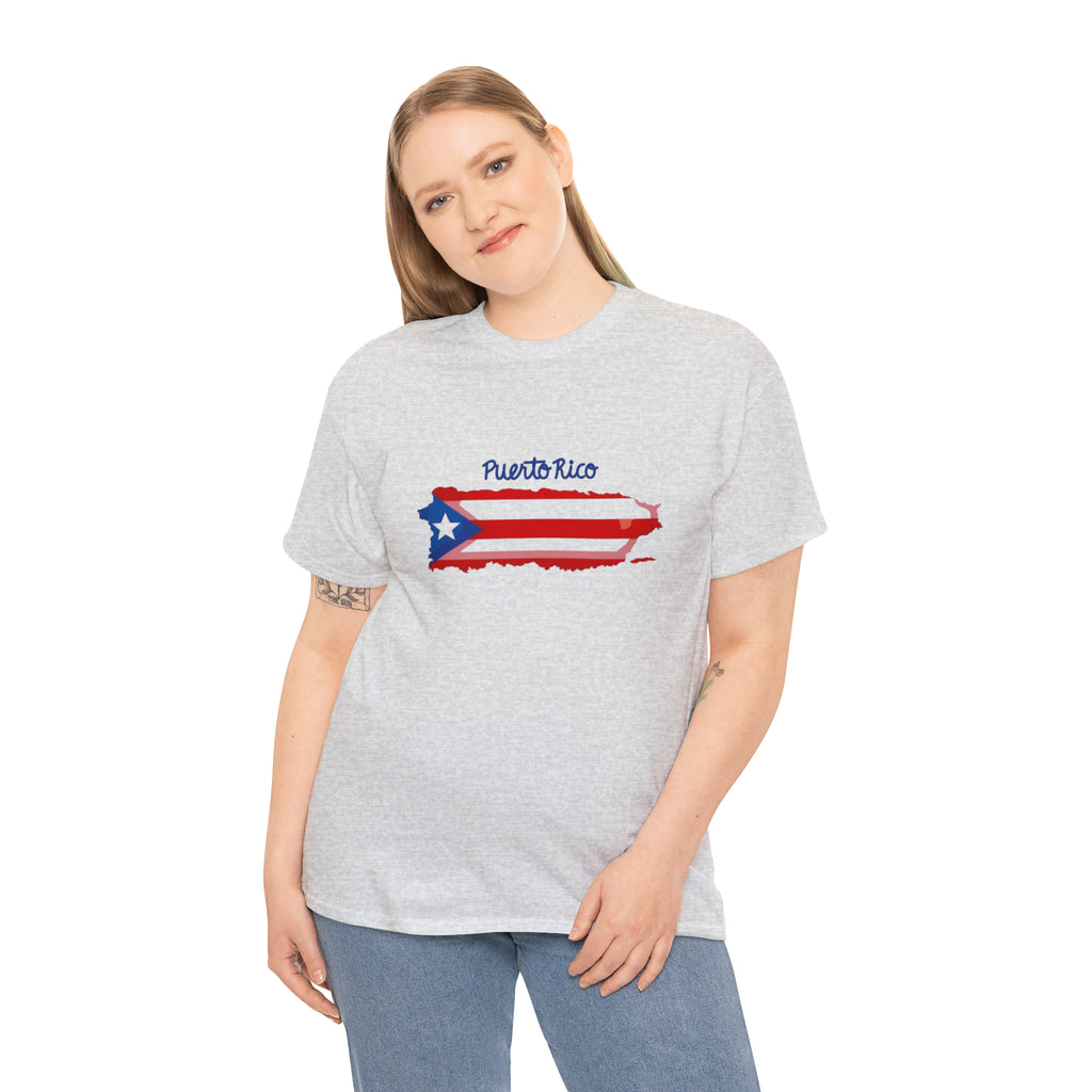 Island of Puerto Rico Flag Heavy Cotton Tee