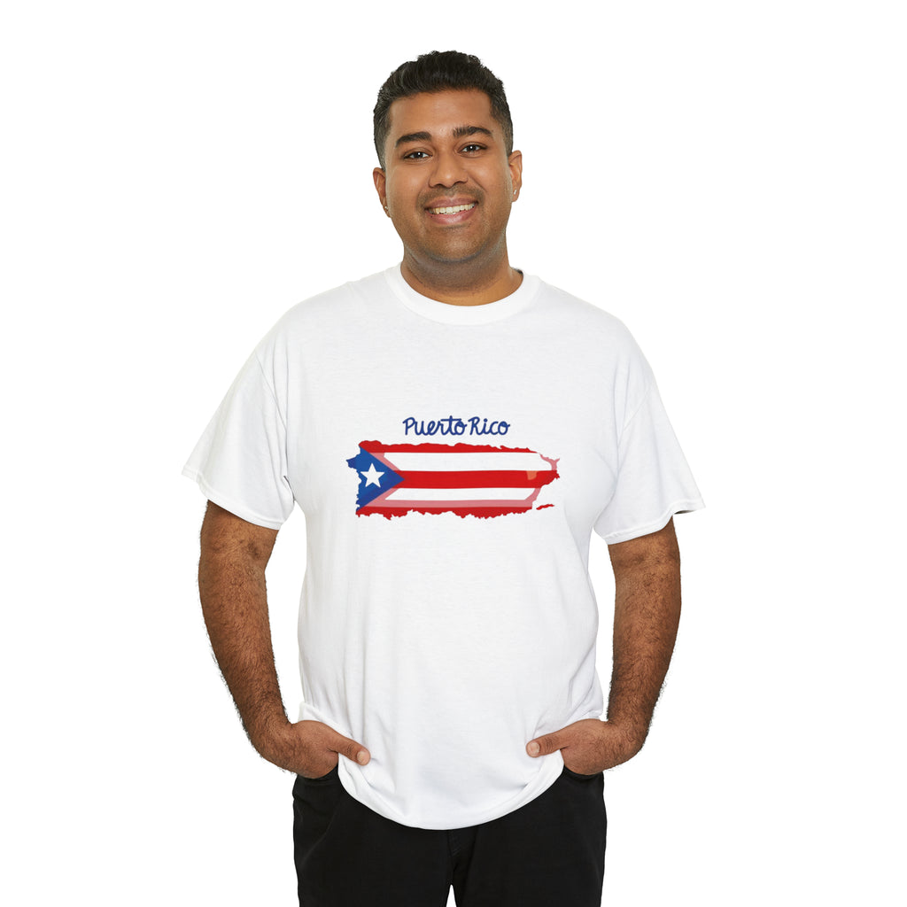Island of Puerto Rico Flag Heavy Cotton Tee