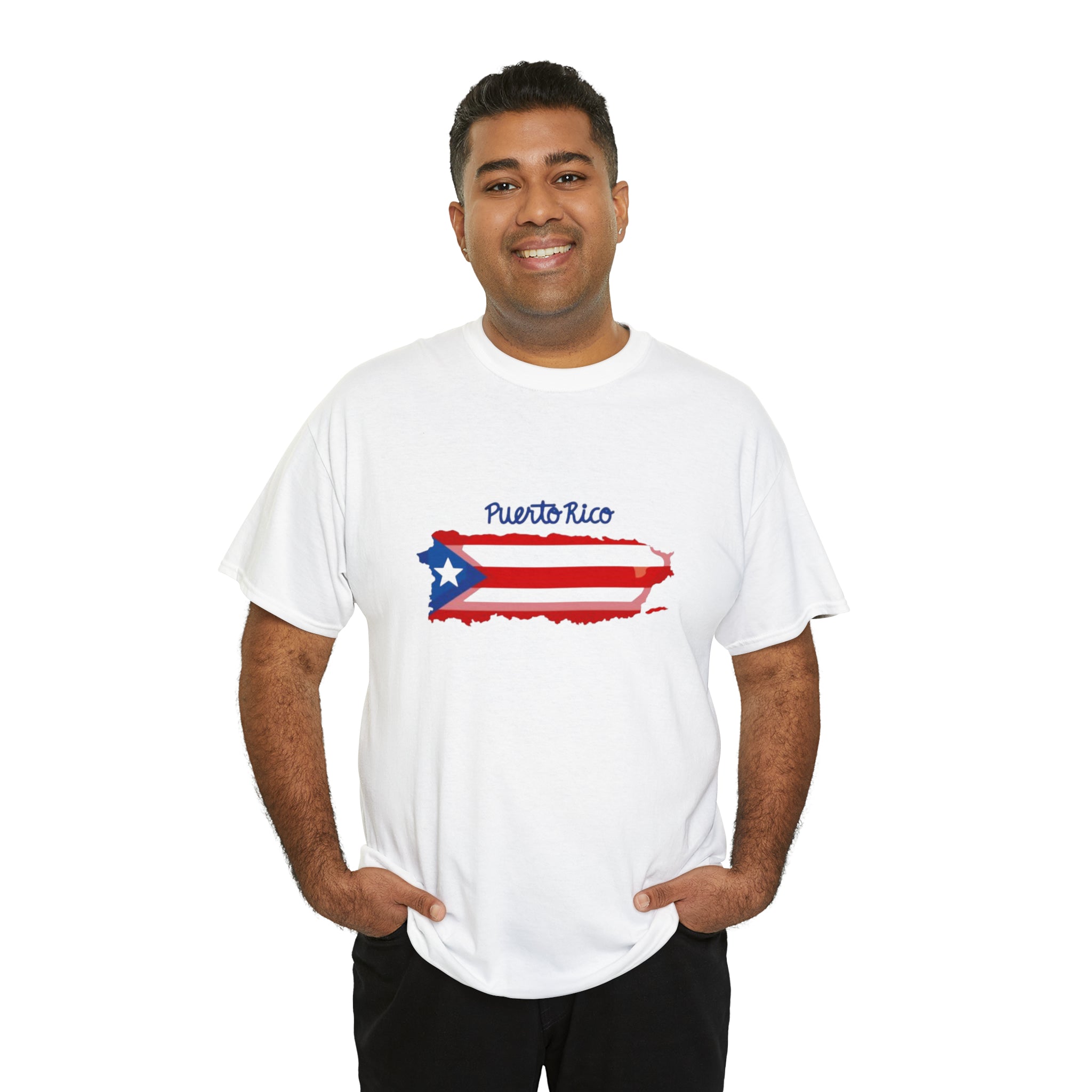 Island of Puerto Rico Flag Heavy Cotton Tee