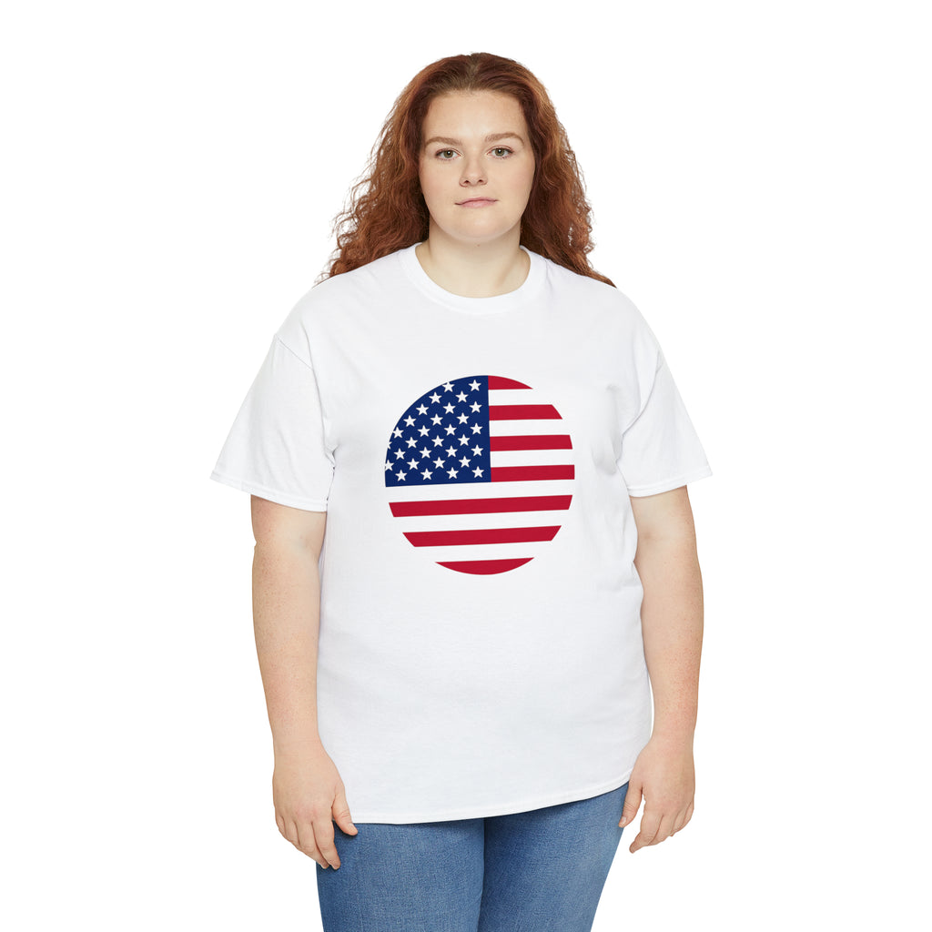 American Flag Globe Unisex Heavy Cotton Tee