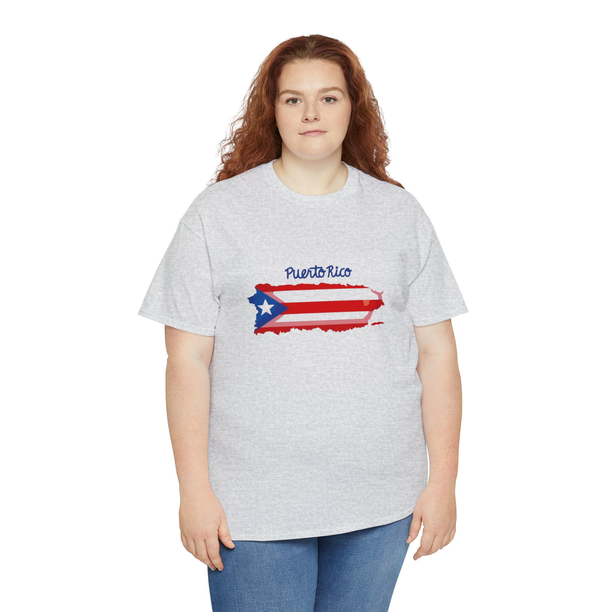 Island of Puerto Rico Flag Heavy Cotton Tee