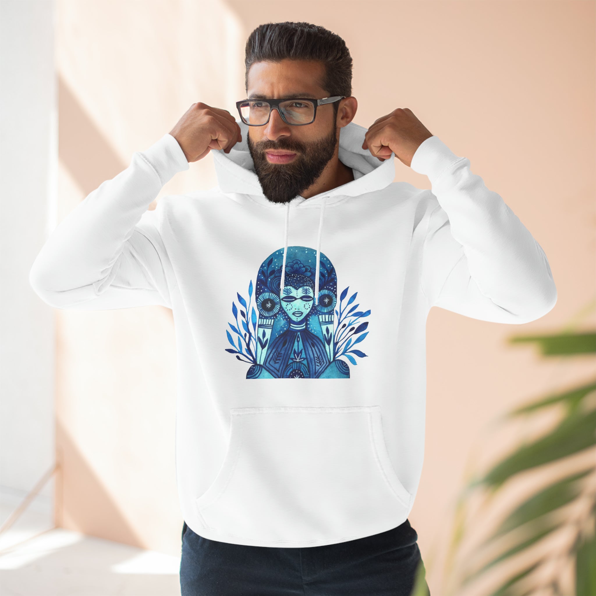 Taino Inspired Queen When Its Dark Look For The Stars Three-Panel Fleece Hoodie