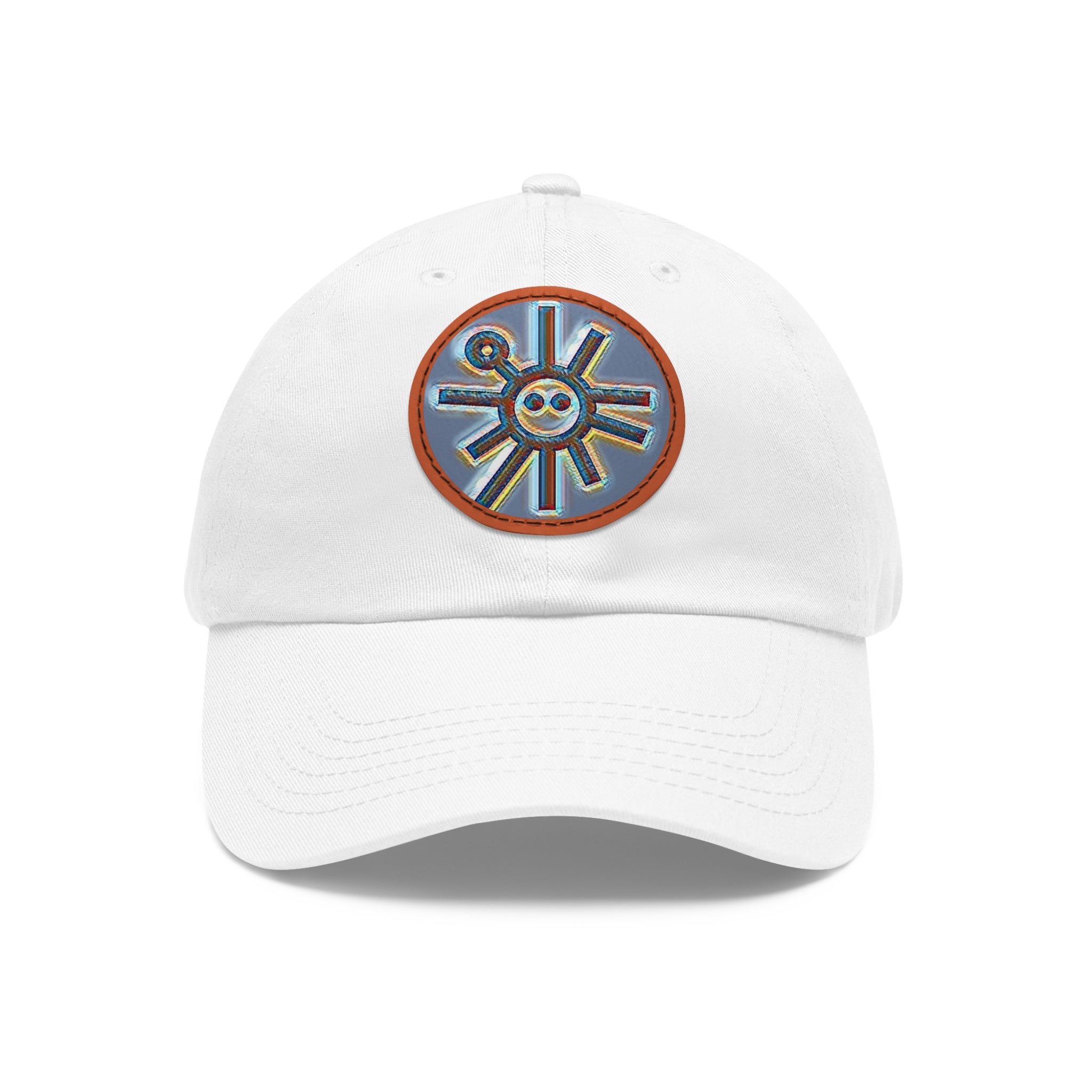 Taino Symbolism Dad Hat with Leather Patch (Round)