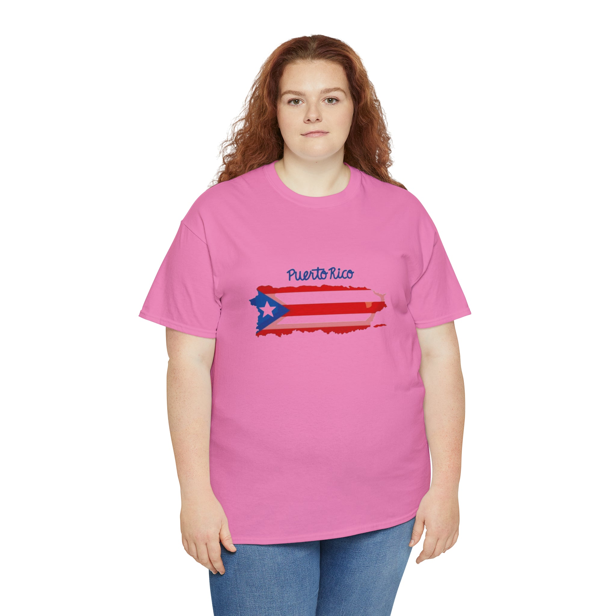 Island of Puerto Rico Flag Heavy Cotton Tee