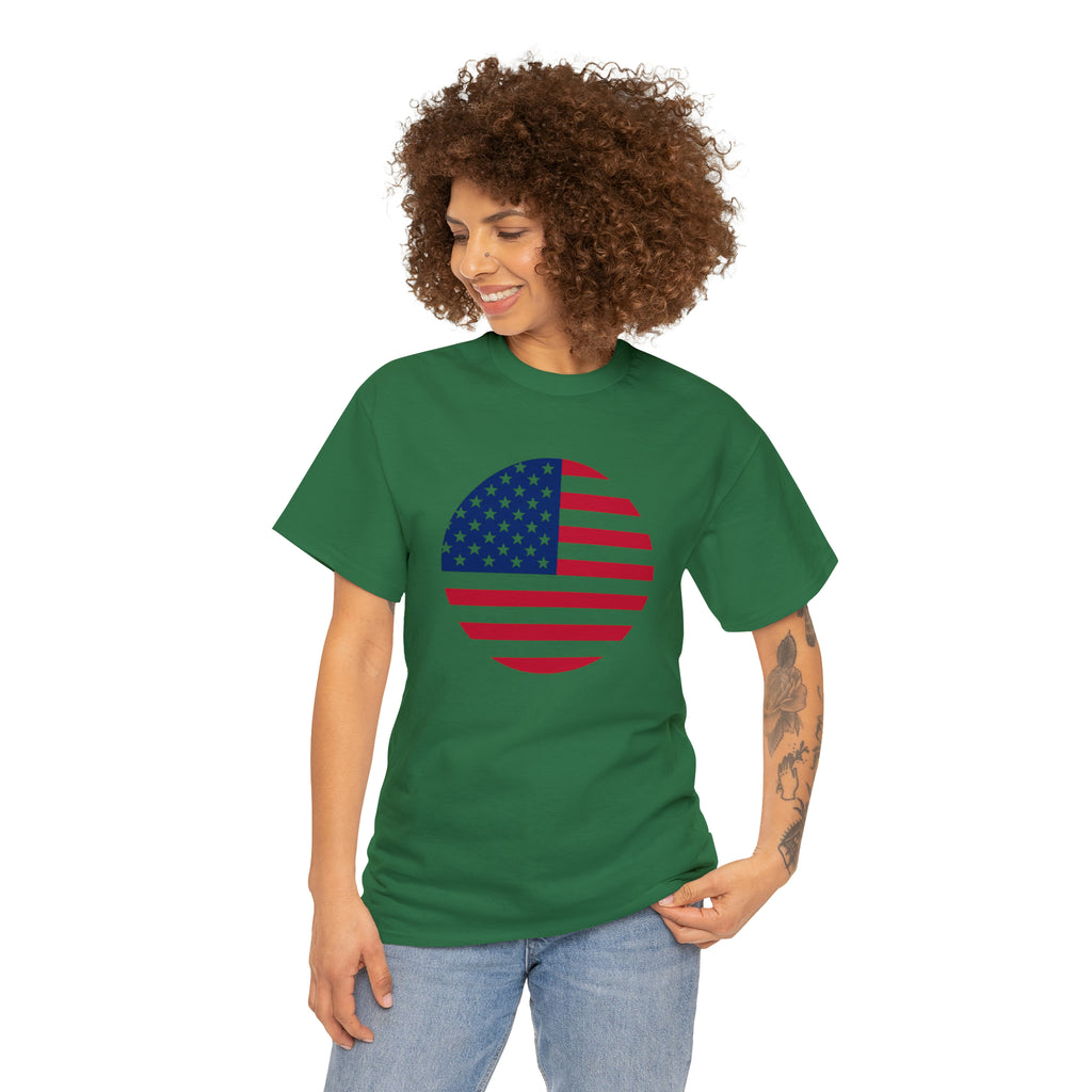 American Flag Globe Unisex Heavy Cotton Tee