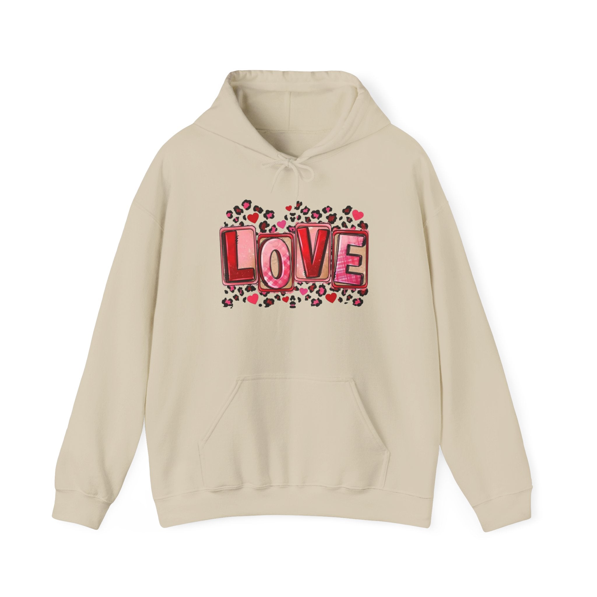 Valentine's Day Love Graphic Hoodie — Heart & 'LOVE' Valentine Pullover