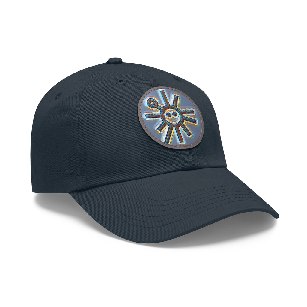 Taino Symbolism Dad Hat with Leather Patch (Round)