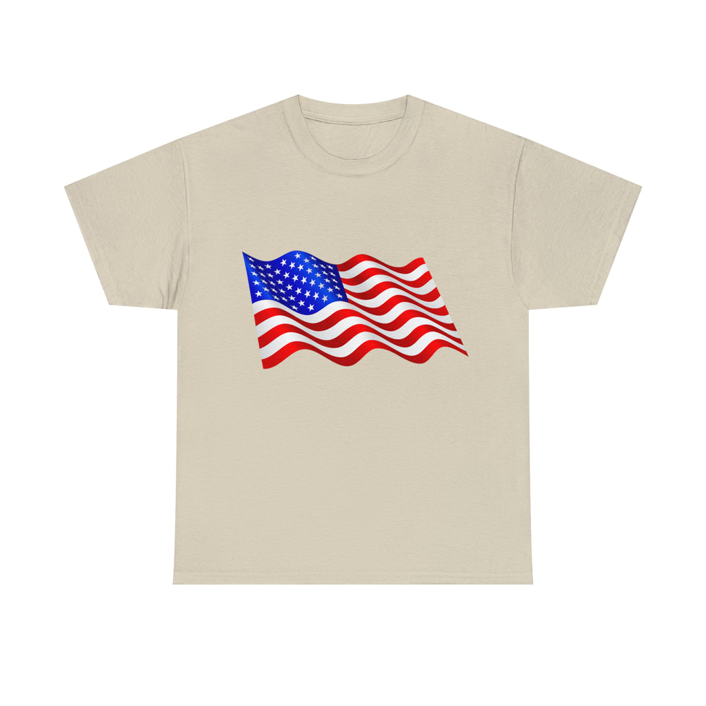American Wavy Flag Unisex Heavy Cotton Tee