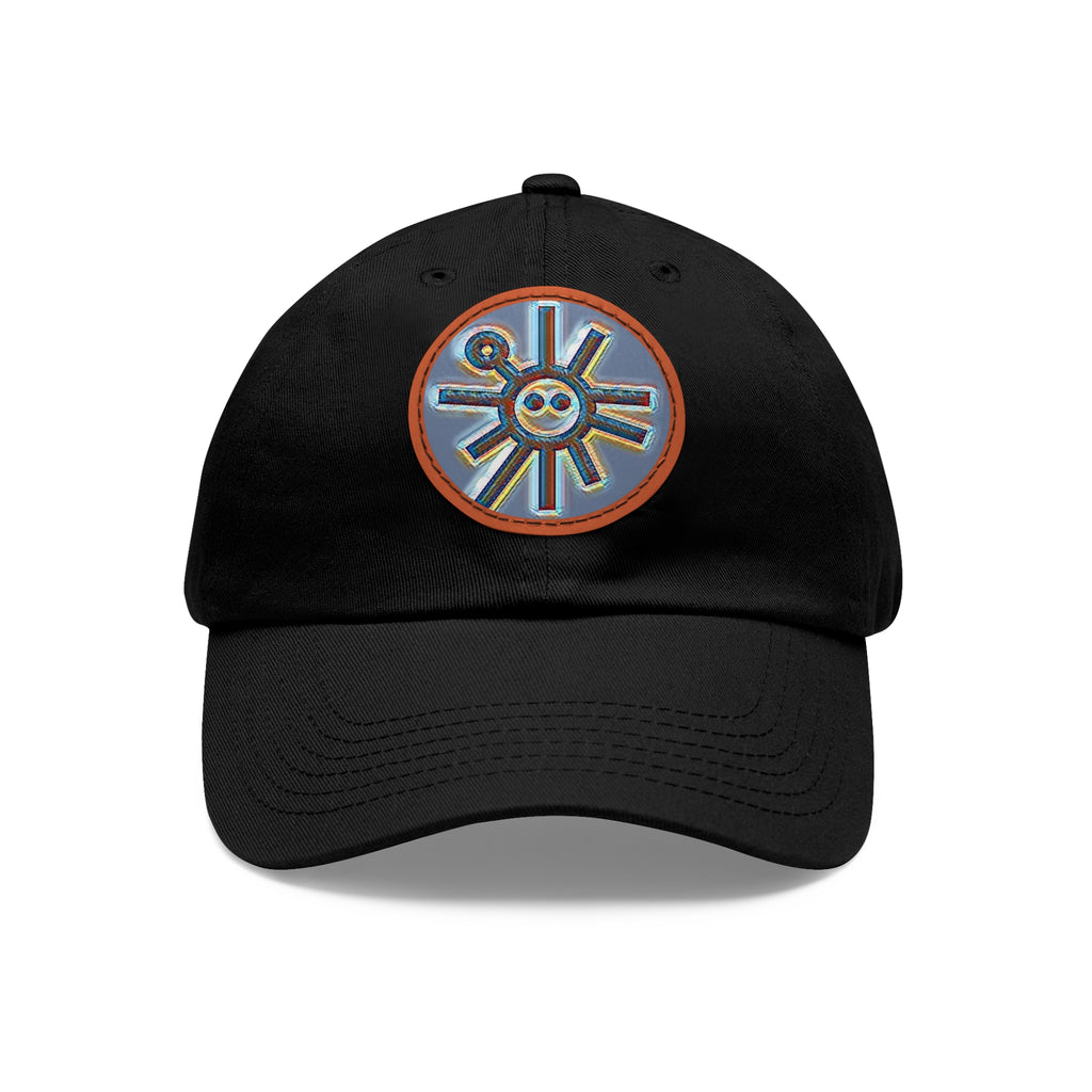 Taino Symbolism Dad Hat with Leather Patch (Round)