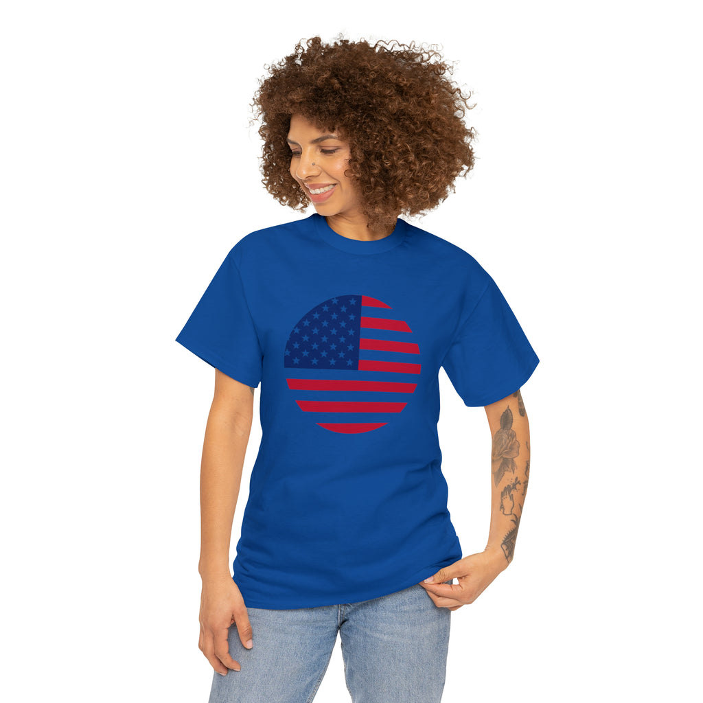 American Flag Globe Unisex Heavy Cotton Tee