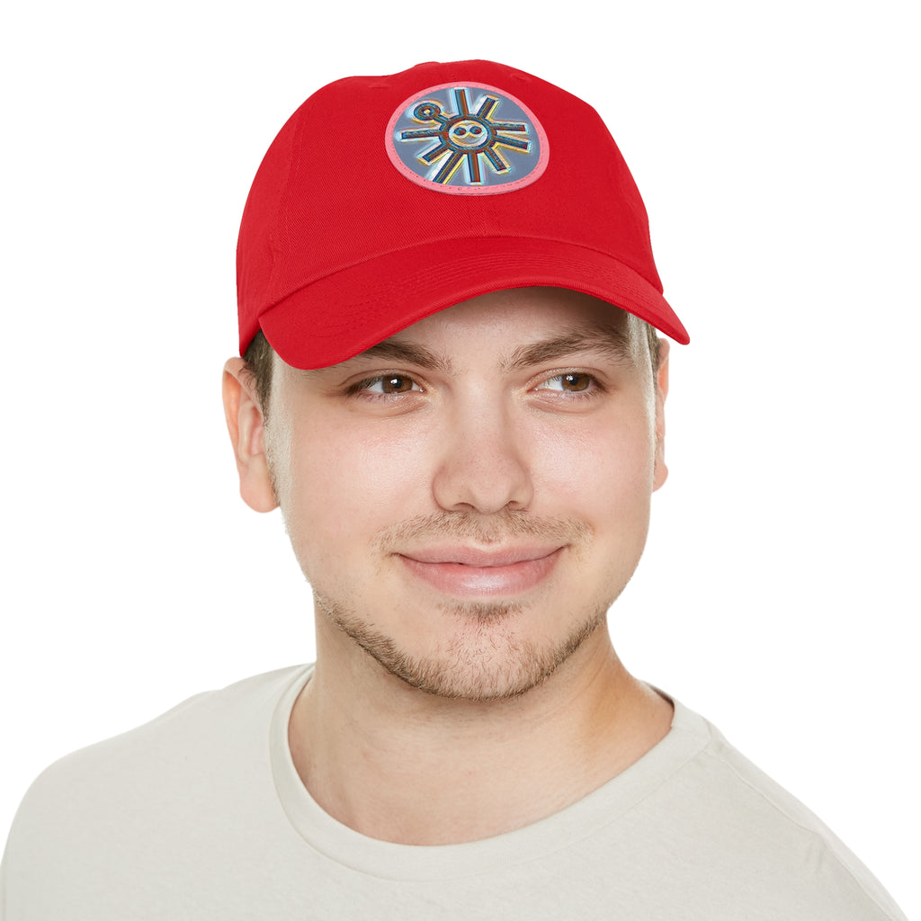 Taino Symbolism Dad Hat with Leather Patch (Round)