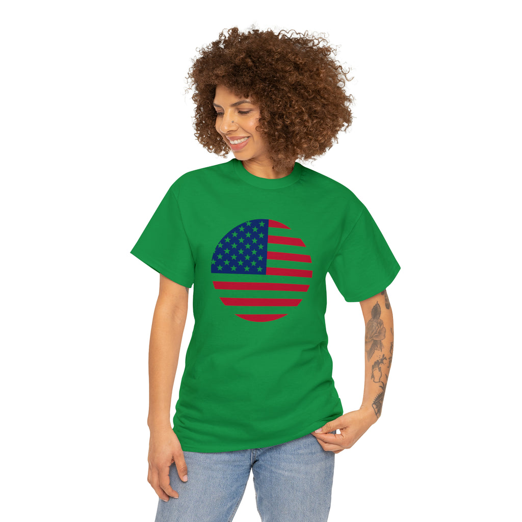 American Flag Globe Unisex Heavy Cotton Tee