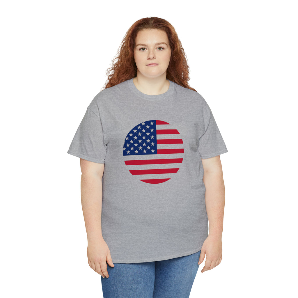 American Flag Globe Unisex Heavy Cotton Tee