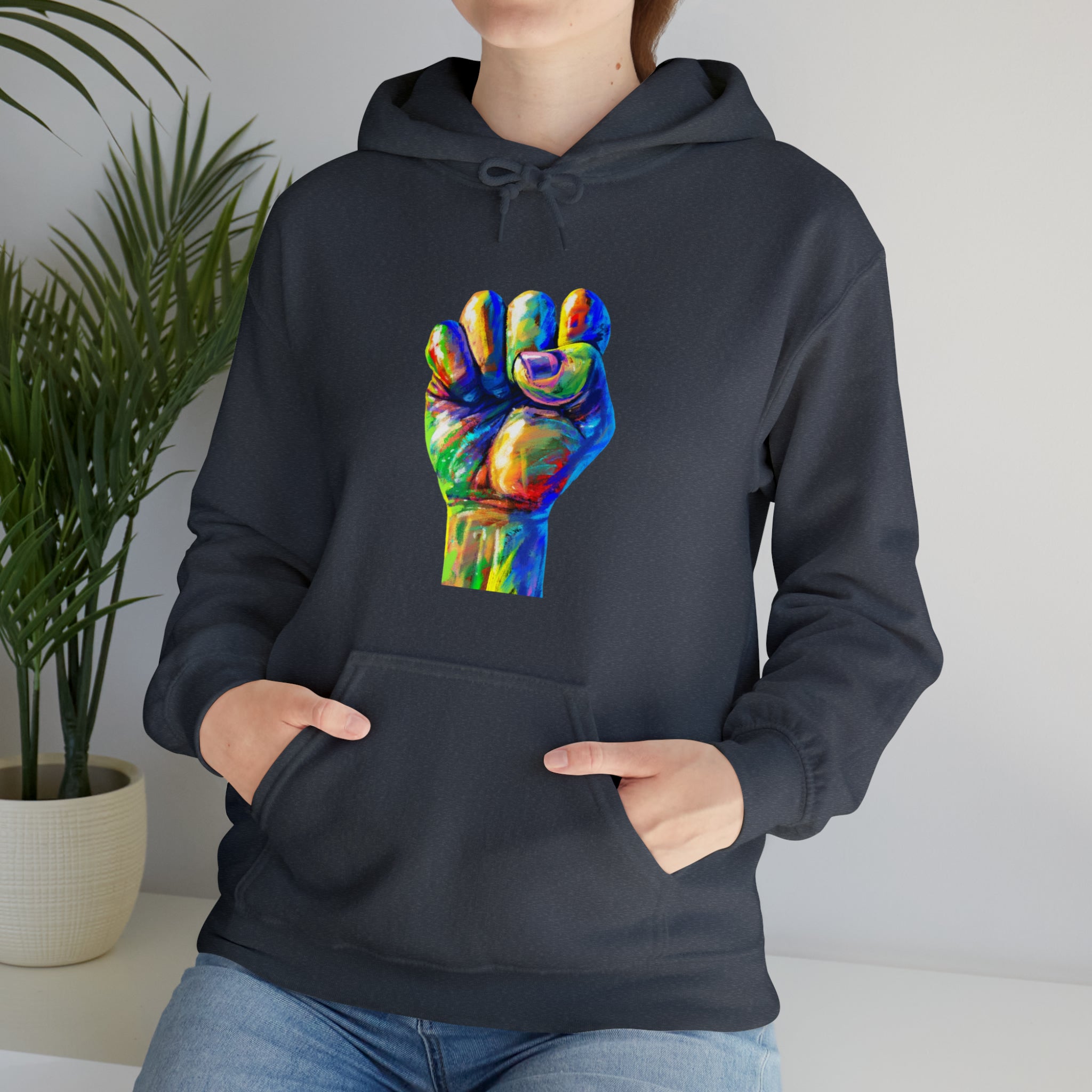 Power to The People Fist Unisex Heavy Blend™ Hooded Sweatshirt