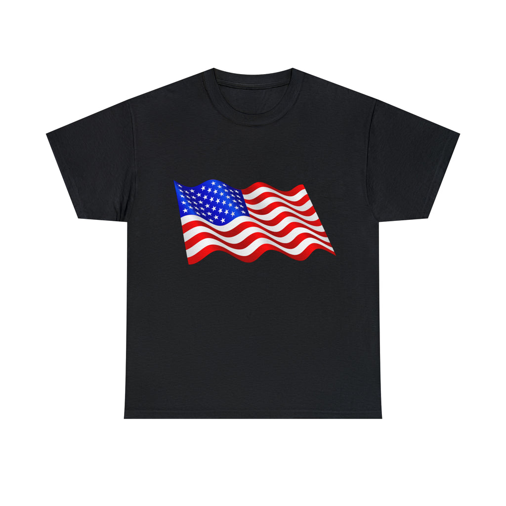 American Wavy Flag Unisex Heavy Cotton Tee