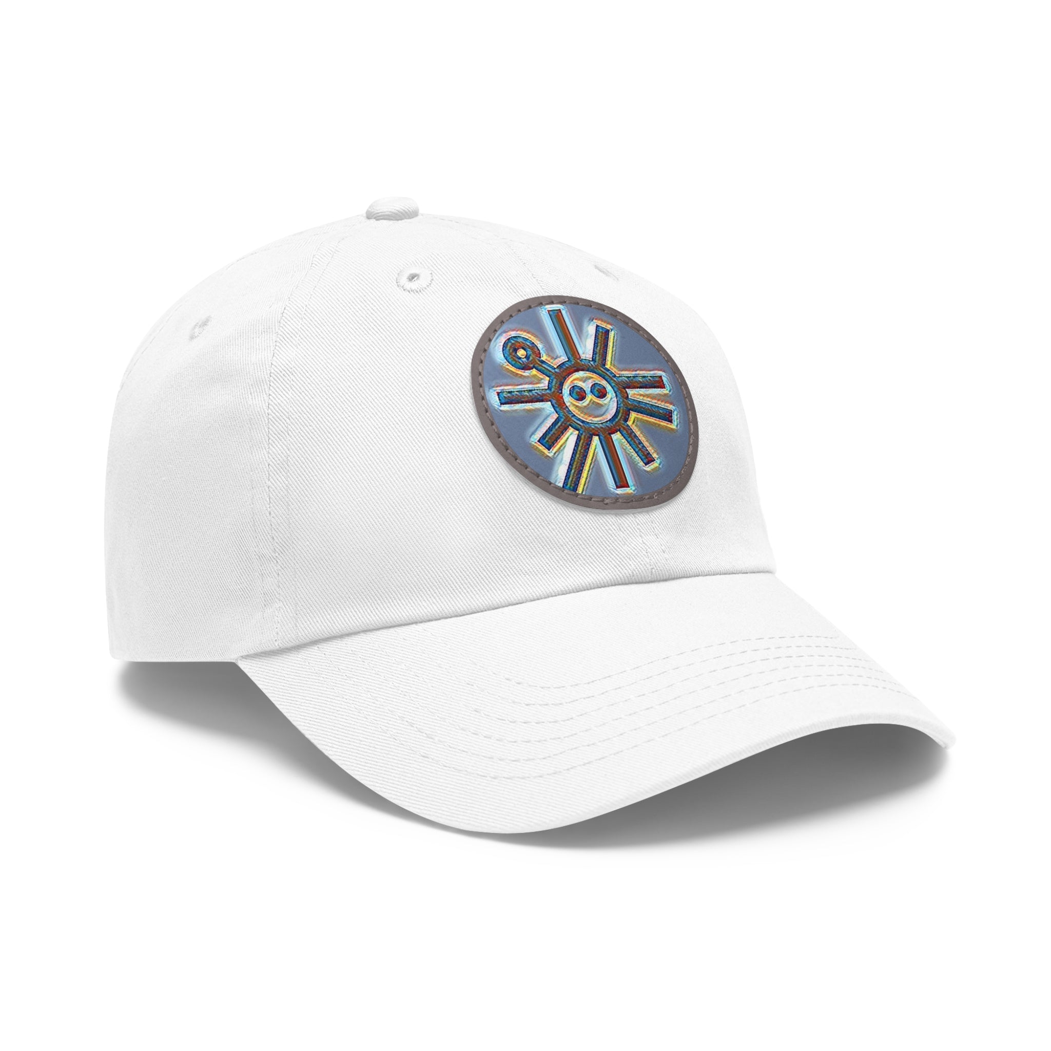 Taino Symbolism Dad Hat with Leather Patch (Round)