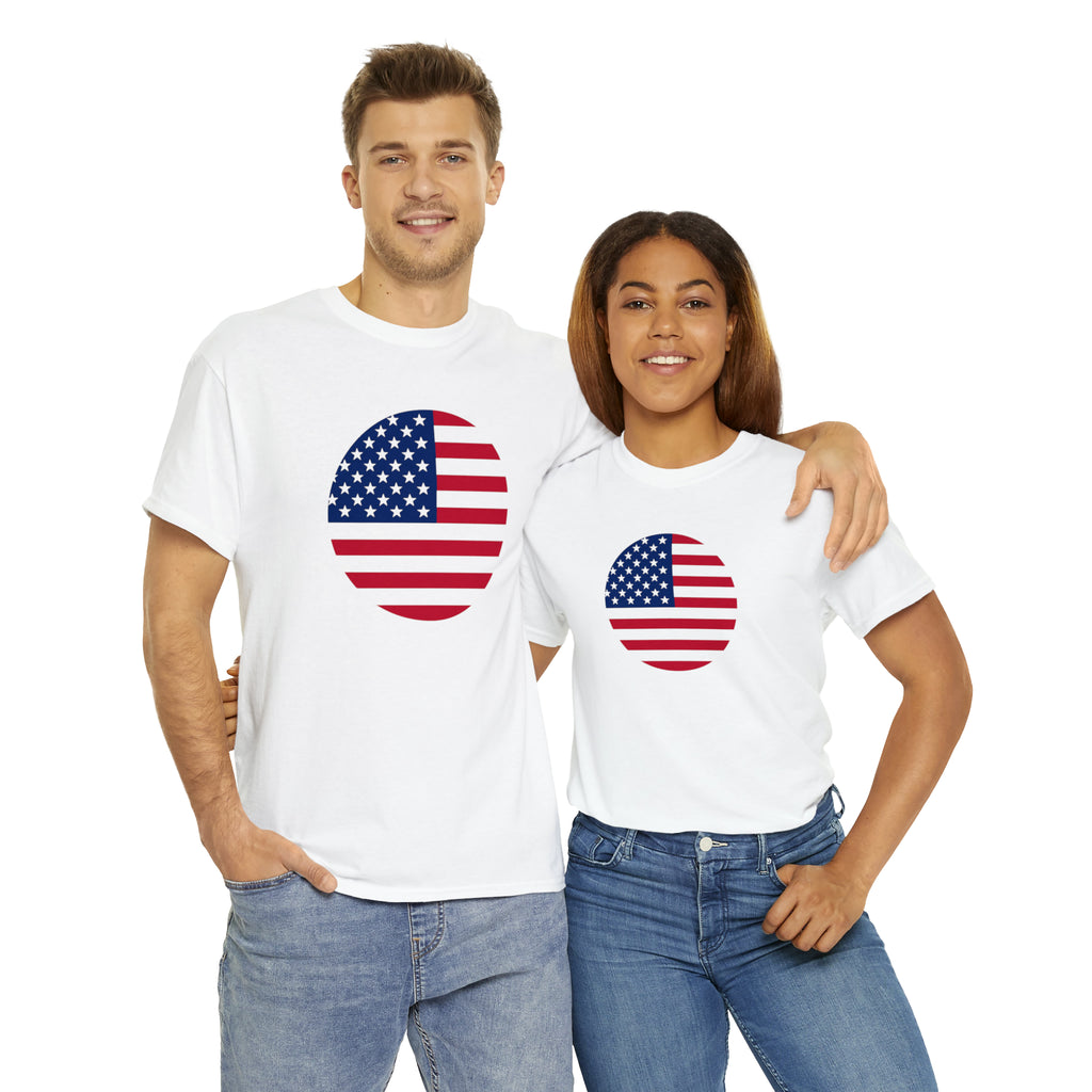 American Flag Globe Unisex Heavy Cotton Tee