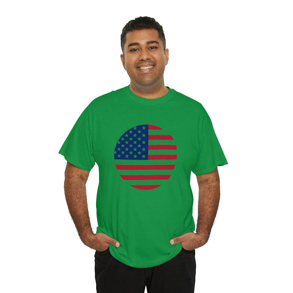 American Flag Globe Unisex Heavy Cotton Tee