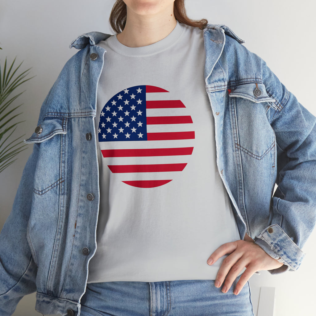 American Flag Globe Unisex Heavy Cotton Tee