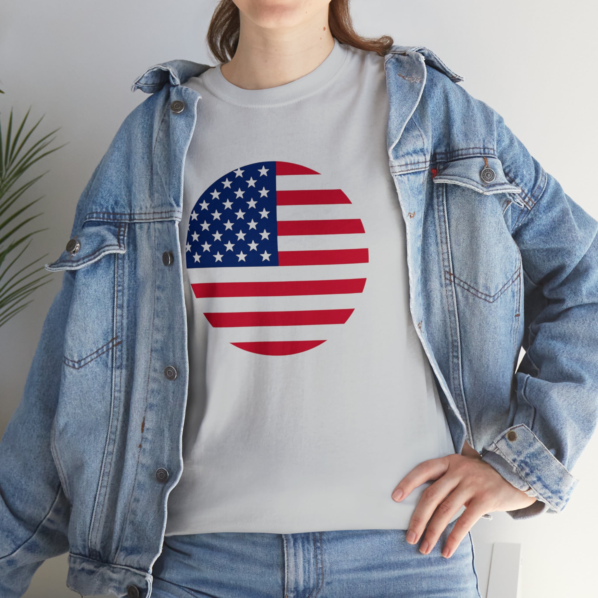 American Flag Globe Unisex Heavy Cotton Tee