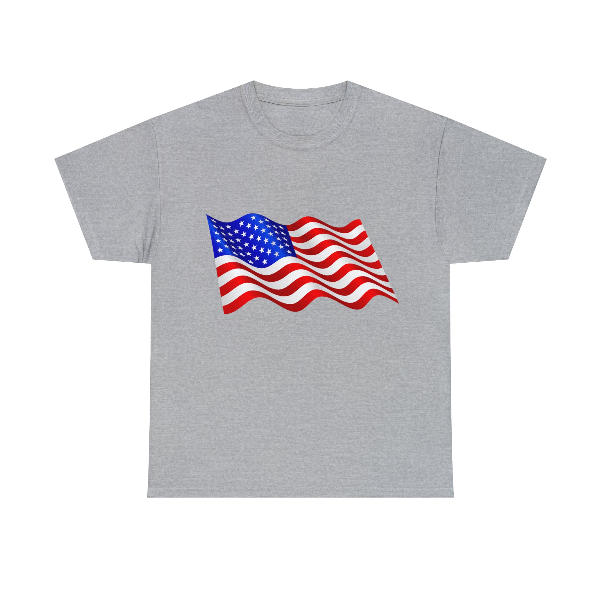 American Wavy Flag Unisex Heavy Cotton Tee