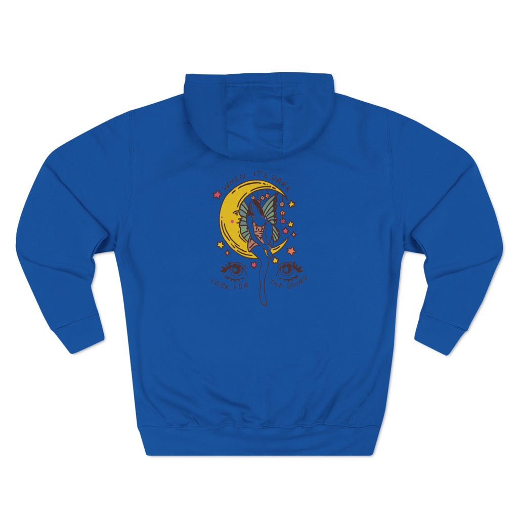 Taino Inspired Queen When Its Dark Look For The Stars Three-Panel Fleece Hoodie