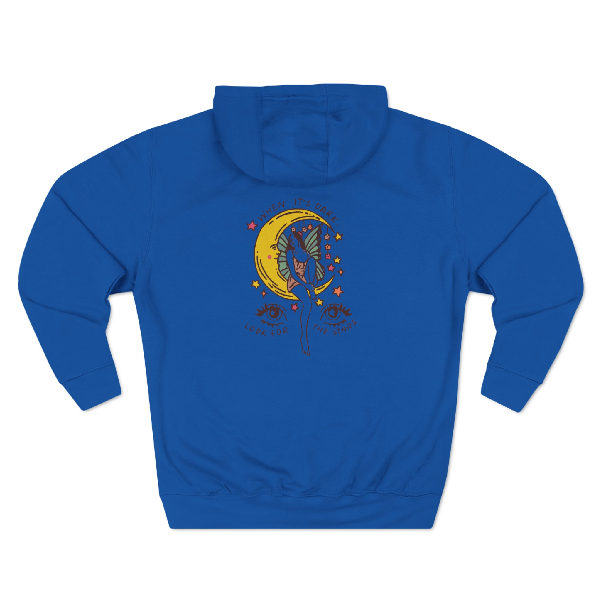 Taino Inspired Queen When Its Dark Look For The Stars Three-Panel Fleece Hoodie