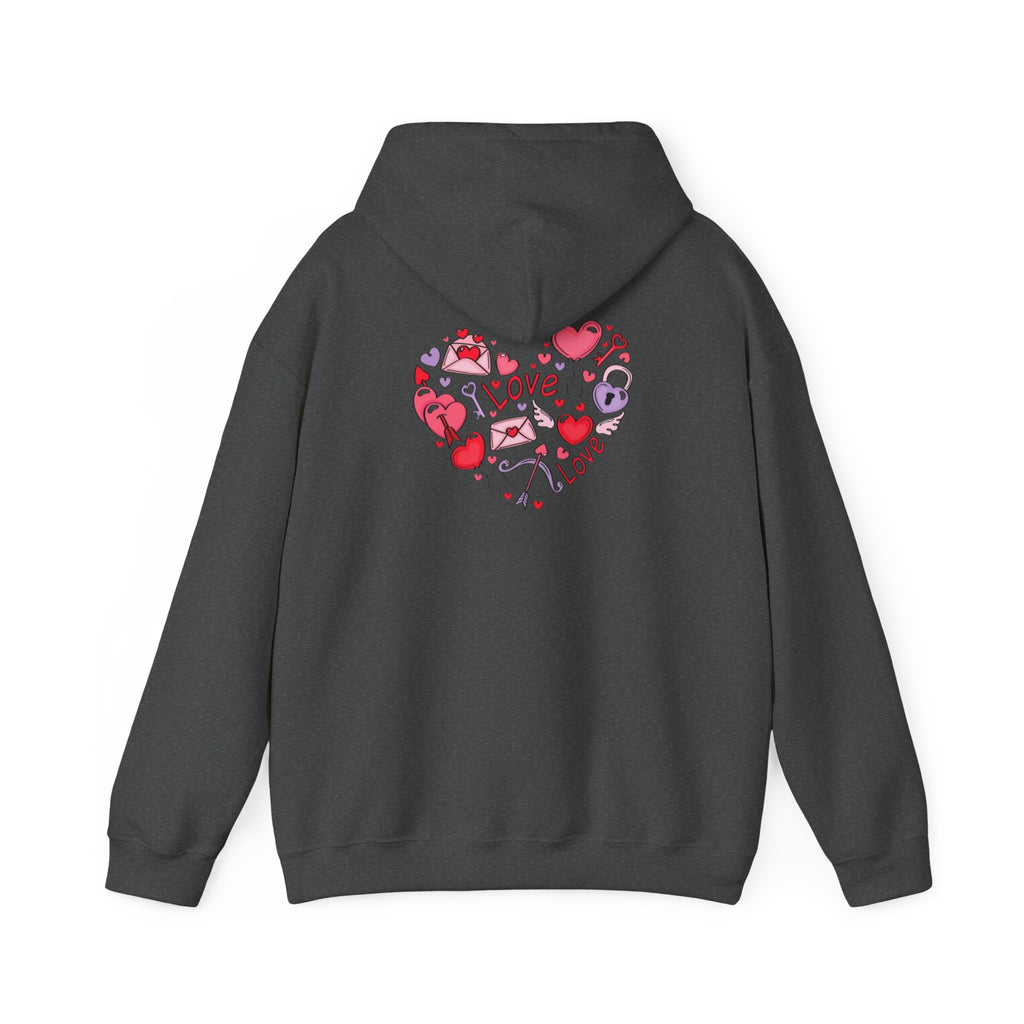 Valentine's Day Love Graphic Hoodie — Heart & 'LOVE' Valentine Pullover