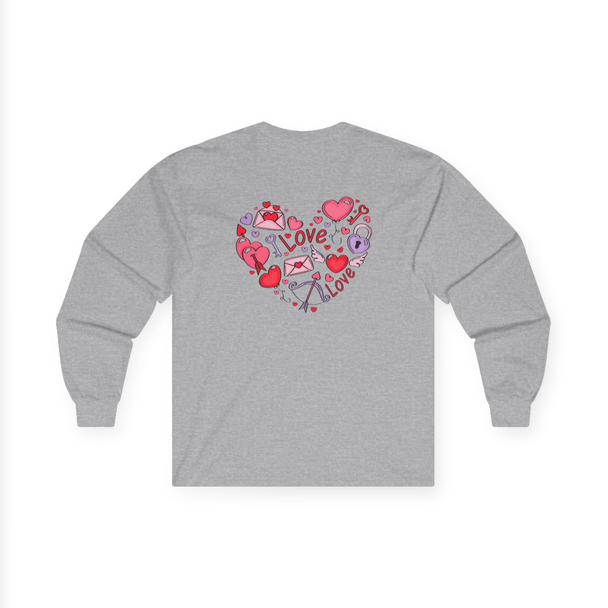 Valentine's Day Love Heart Long Sleeve Tee — Valentine’s Day Graphic Shirt