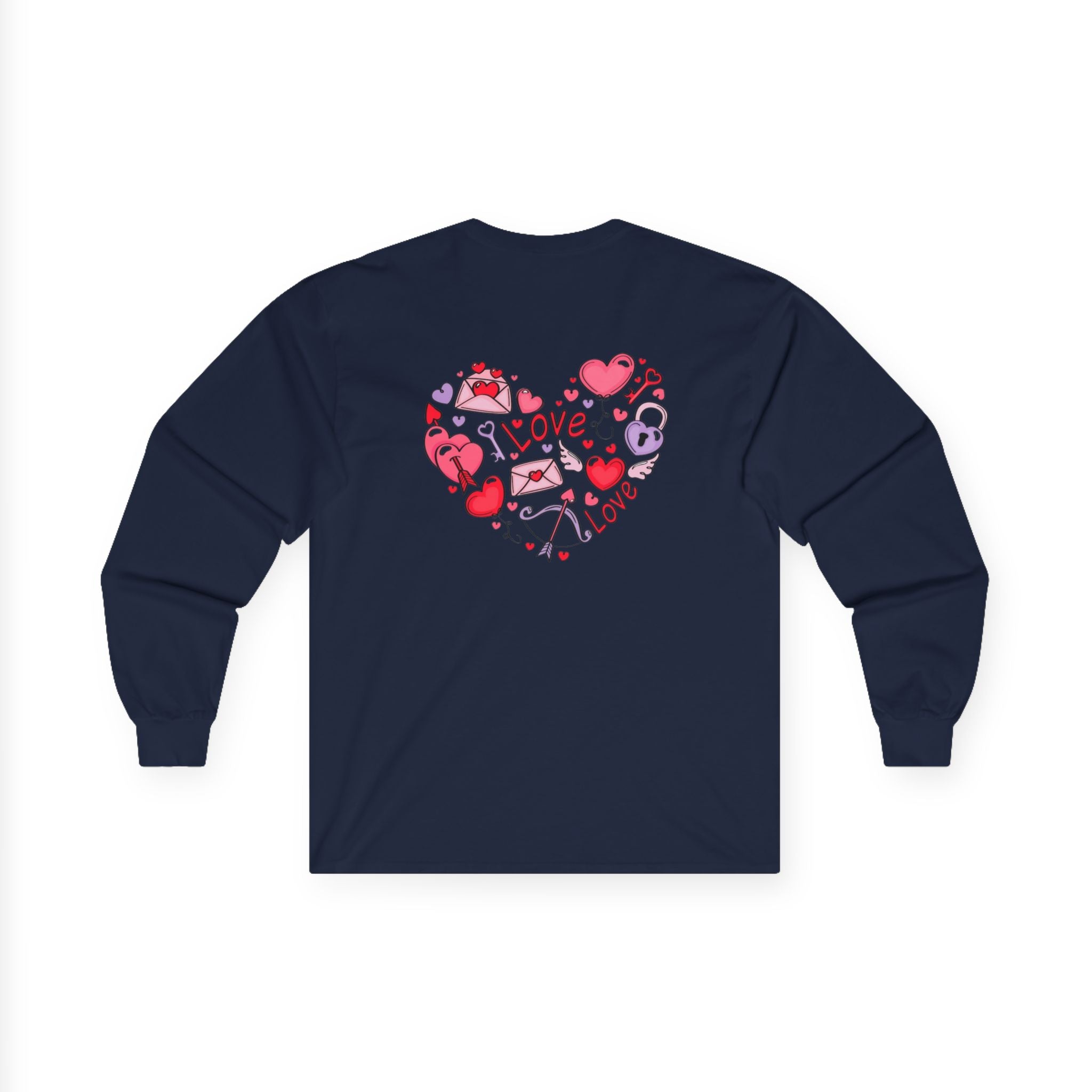 Valentine's Day Love Heart Long Sleeve Tee — Valentine’s Day Graphic Shirt