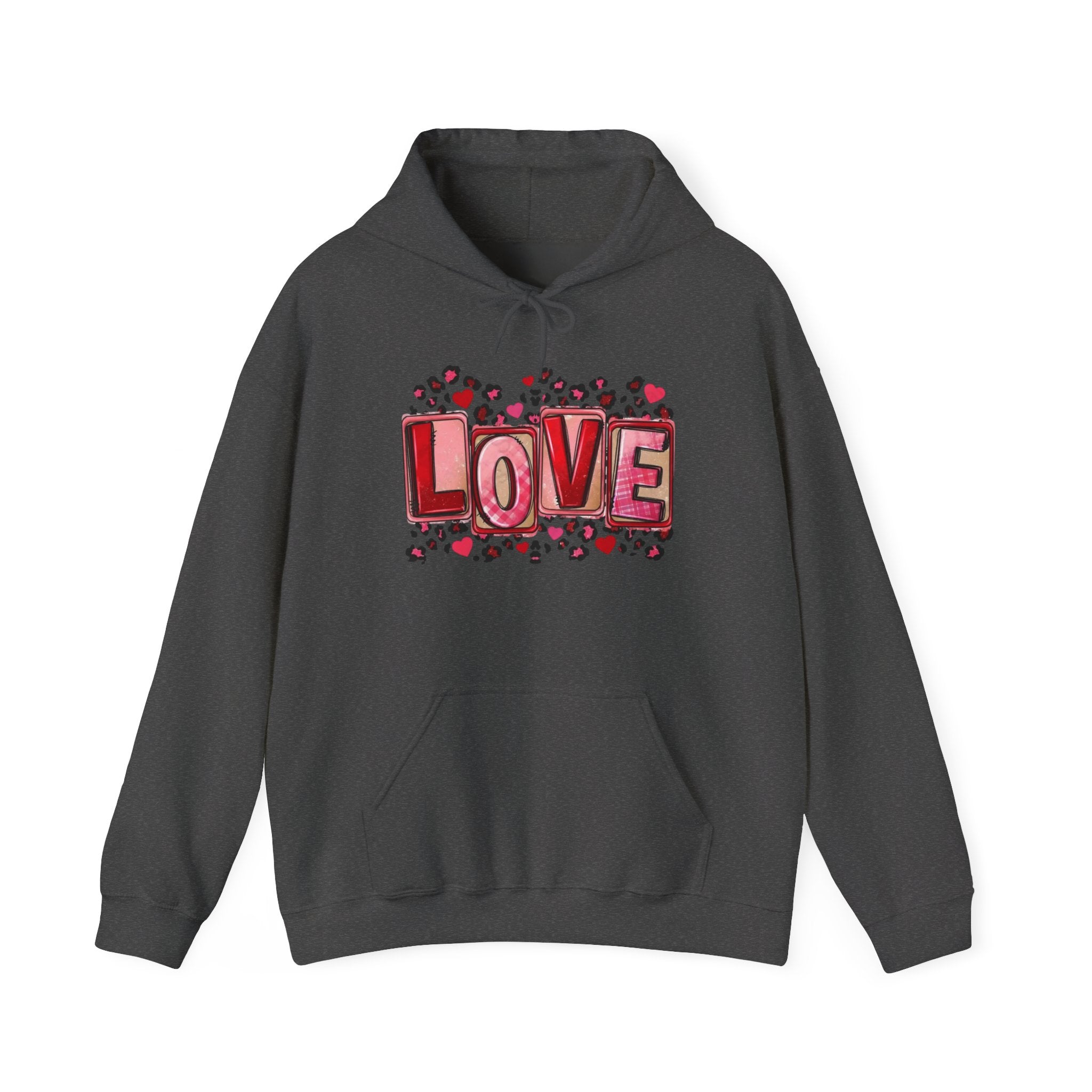 Valentine's Day Love Graphic Hoodie — Heart & 'LOVE' Valentine Pullover