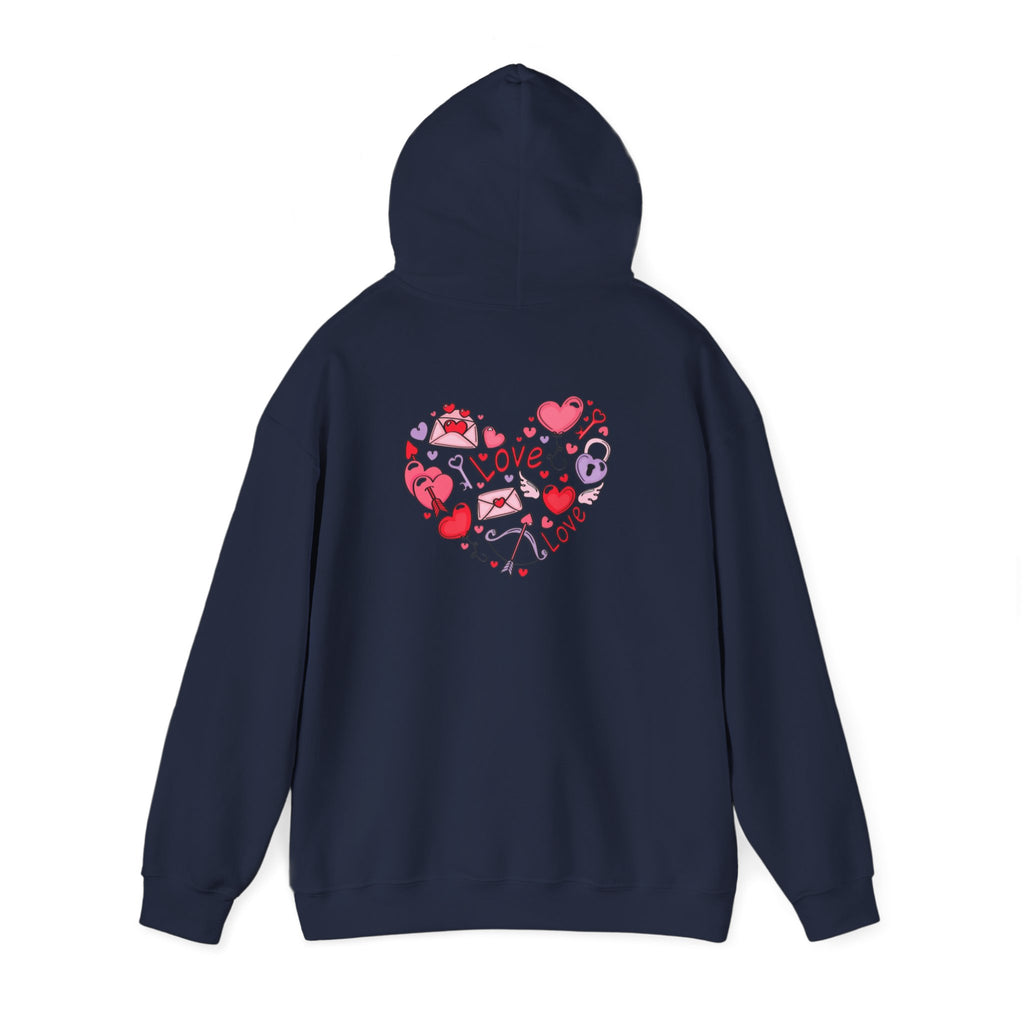 Valentine's Day Love Graphic Hoodie — Heart & 'LOVE' Valentine Pullover