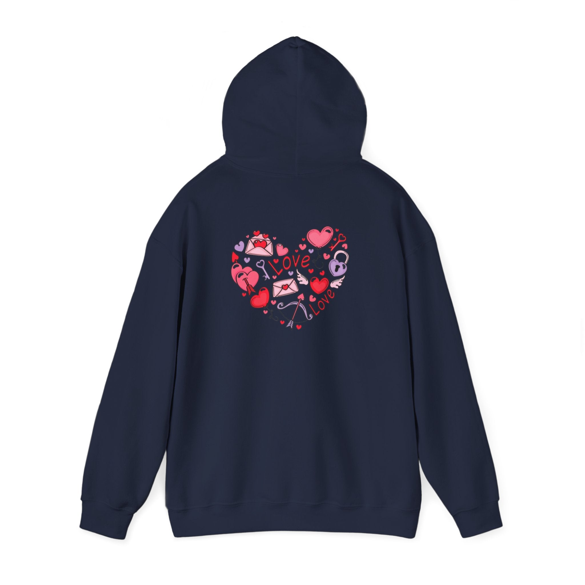 Valentine's Day Love Graphic Hoodie — Heart & 'LOVE' Valentine Pullover