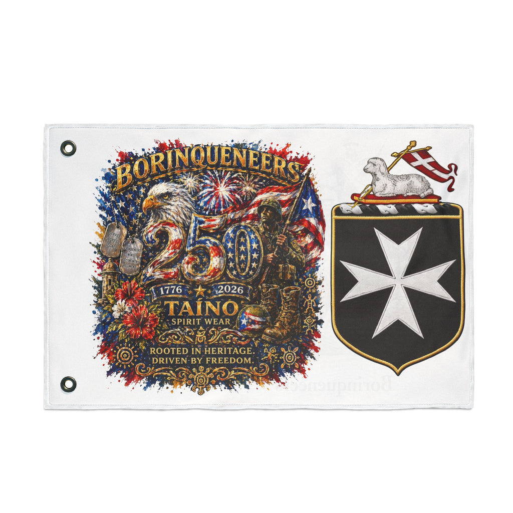 Borinqueers 250th Double-Sided Patriotic Flag — Puerto Rican Taino Heritage Memorial