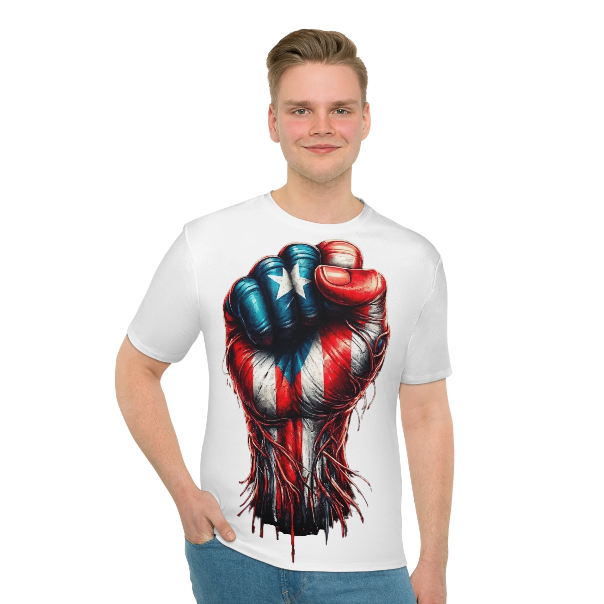 Puerto Rico Fist Graphic White T-Shirt