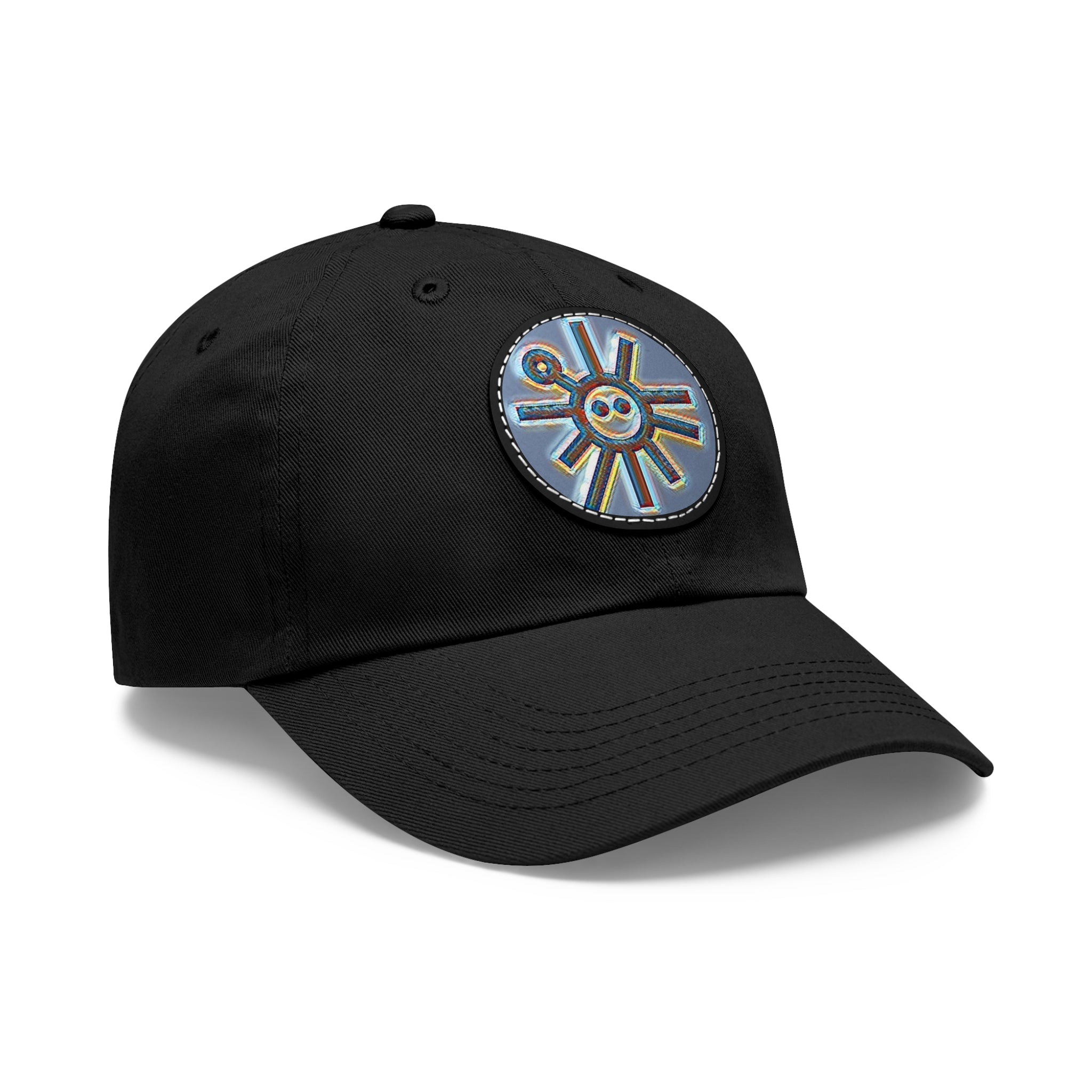 Taino Symbolism Dad Hat with Leather Patch (Round)