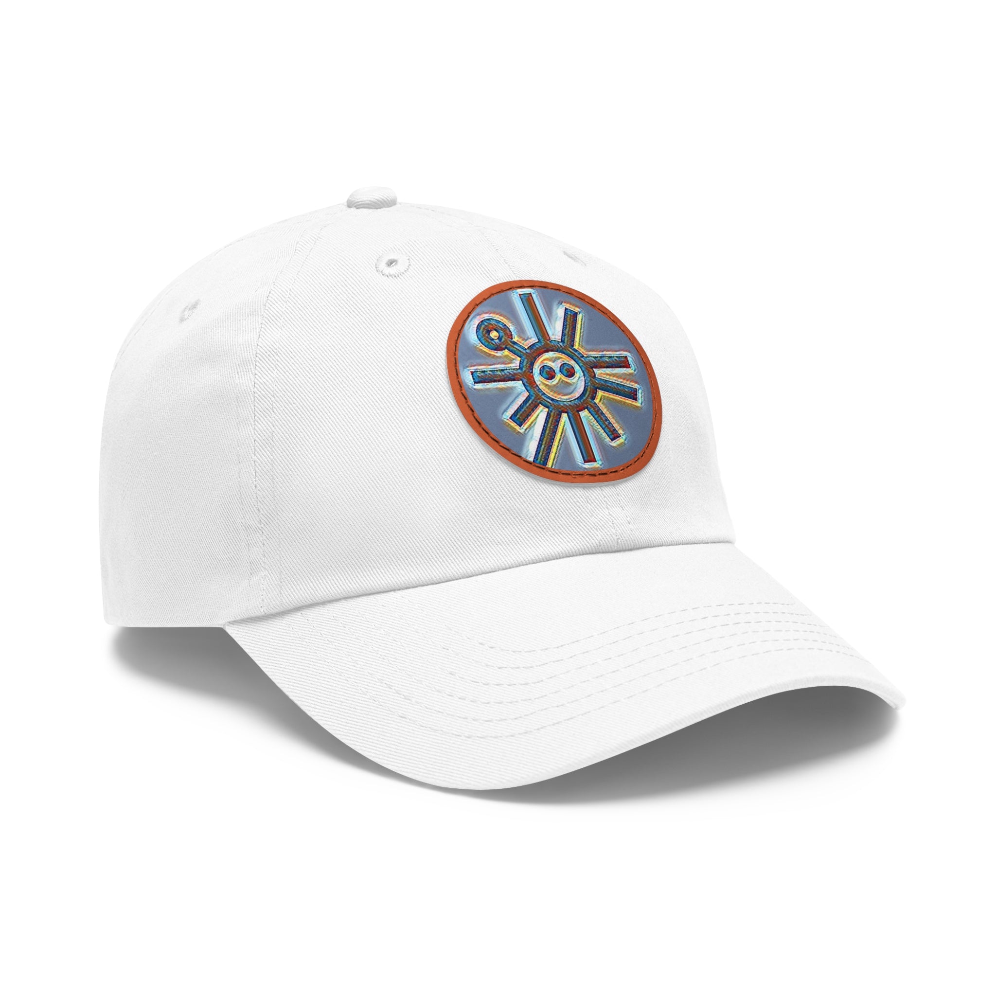 Taino Symbolism Dad Hat with Leather Patch (Round)