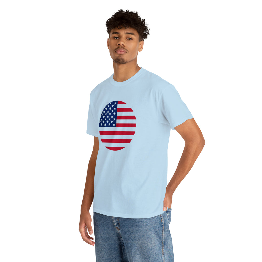 American Flag Globe Unisex Heavy Cotton Tee