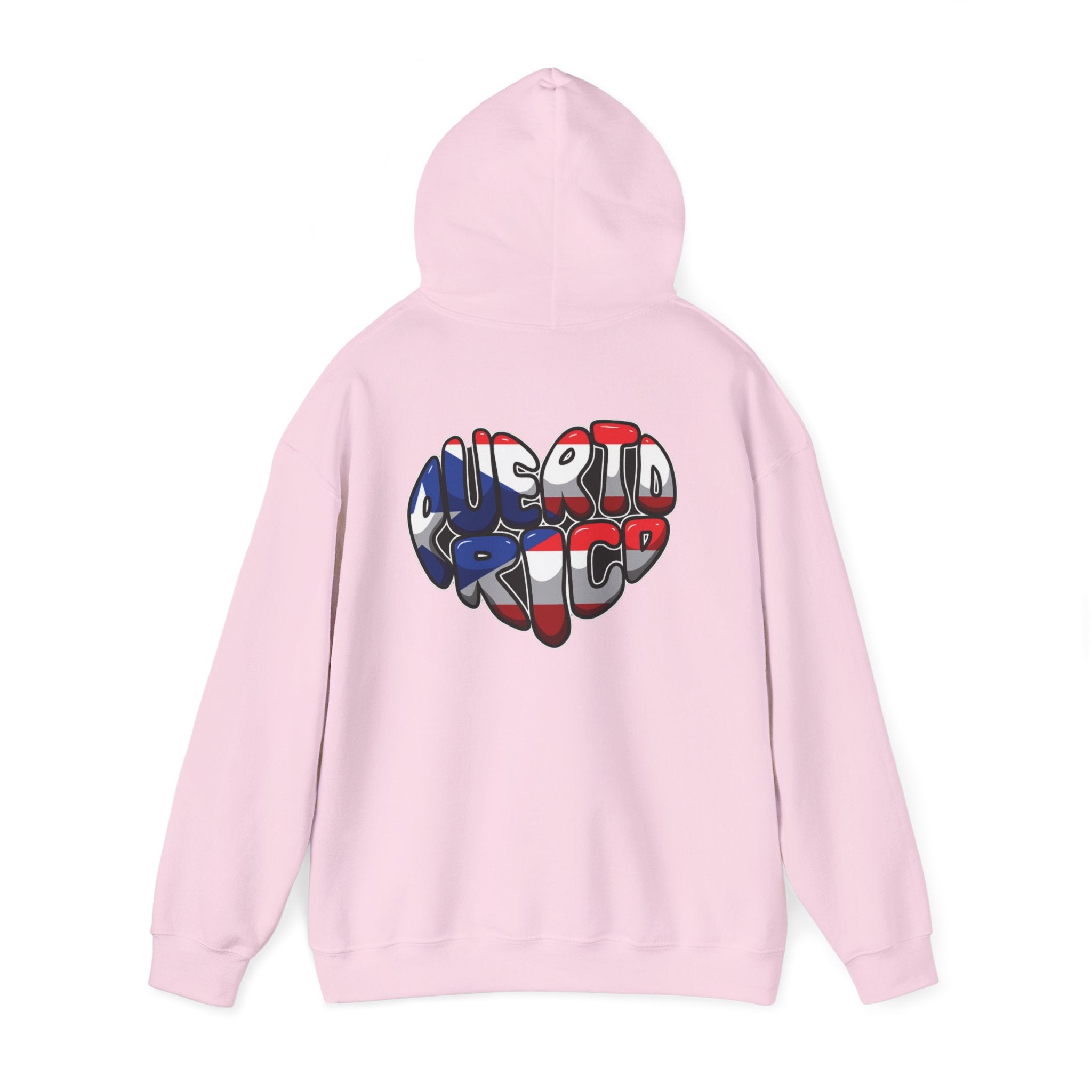 Puerto Rico Frog Hoodie — Coquí with Flag Heart Back Graphic