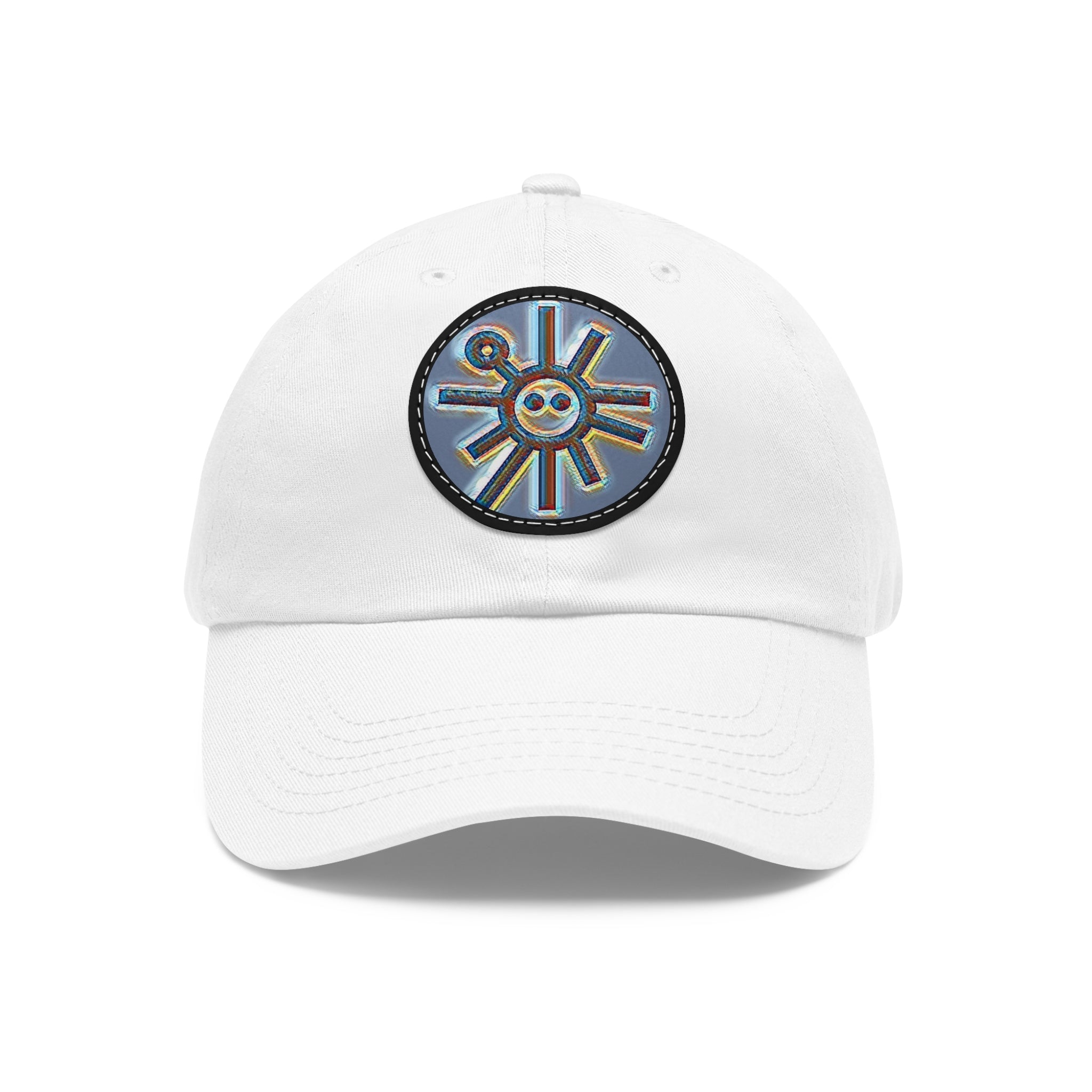 Taino Symbolism Dad Hat with Leather Patch (Round)