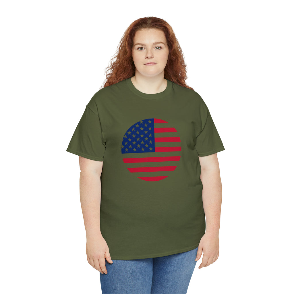 American Flag Globe Unisex Heavy Cotton Tee