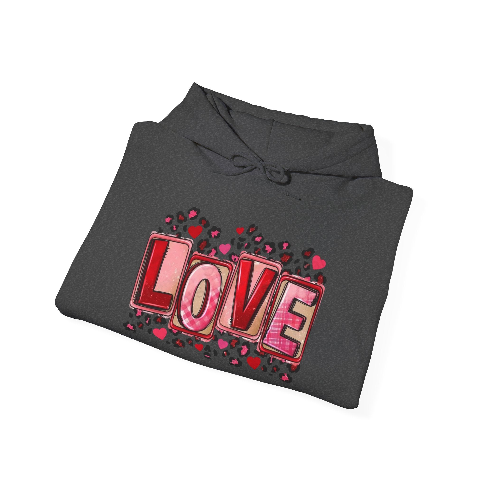 Valentine's Day Love Graphic Hoodie — Heart & 'LOVE' Valentine Pullover