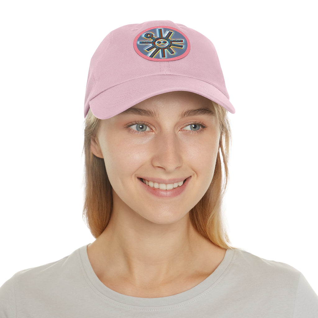 Taino Symbolism Dad Hat with Leather Patch (Round)