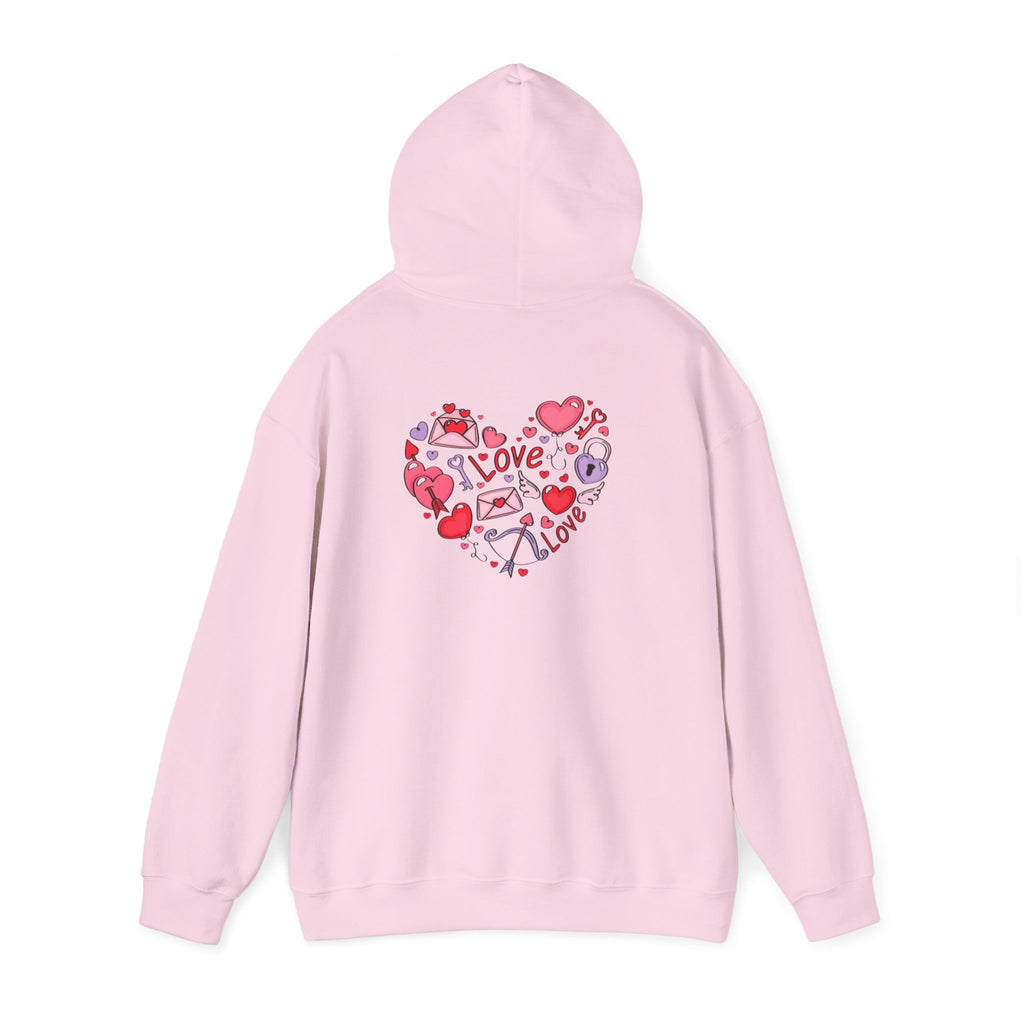 Valentine's Day Love Graphic Hoodie — Heart & 'LOVE' Valentine Pullover