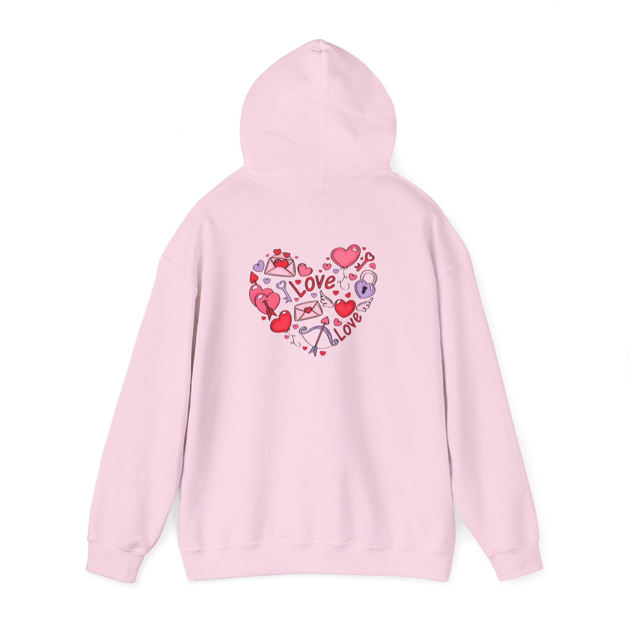 Valentine's Day Love Graphic Hoodie — Heart & 'LOVE' Valentine Pullover